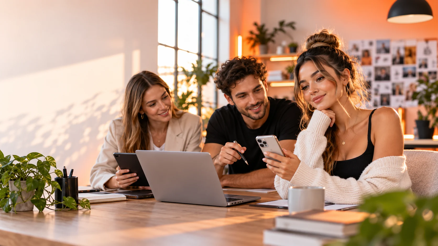 Professionelles Creator-Marketing-Team bei der Kampagnenplanung